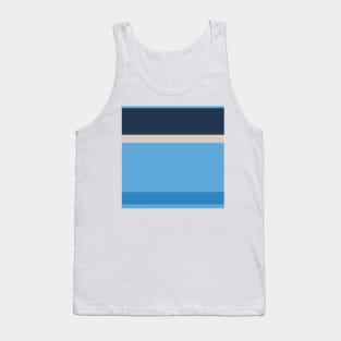 A great alliance of Silver, Space Cadet, Carolina Blue and Windows Blue stripes. Tank Top